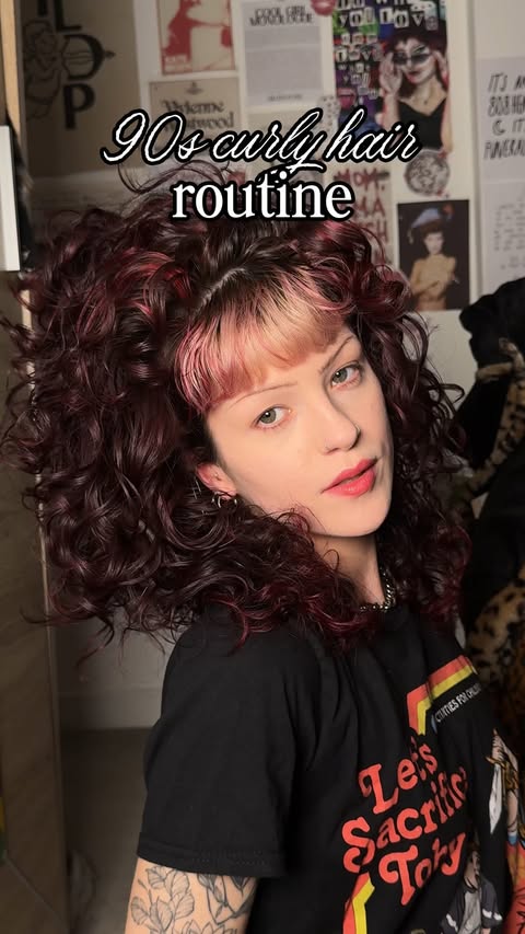 Instagram post by @philosofay for Lunar Tides Hair. Caption reads: 90s curly hair routine for volume — obsessed!!....