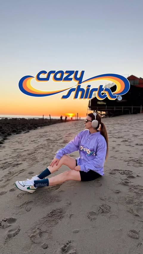 Instagram post by @persian_in_losangeles for Crazy Shirts. Caption reads: 🍃A heritage piece from Crazy Shirts, garment-dyed....