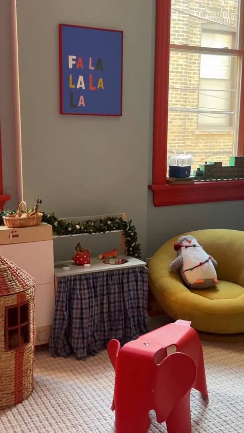 Instagram post by @alexismaymcmullin for West Elm. Caption reads: Holiday magic for the nursery thanks to....