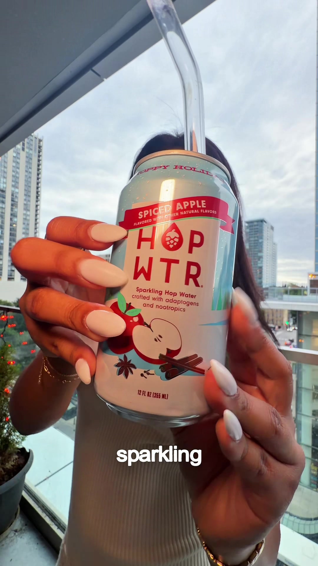 TikTok post by @taeywright for Hopwtr. Caption reads: [...] think of a better way to start my fall....
