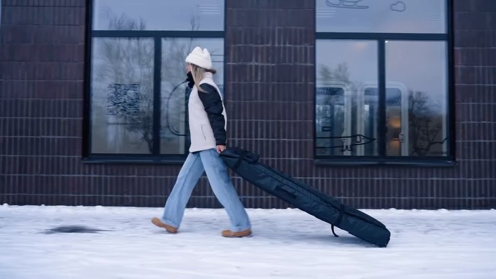 Instagram post by @louisenordstrom for Eastpak. Caption reads: Gear up and slide with @louisenordstrom and her....