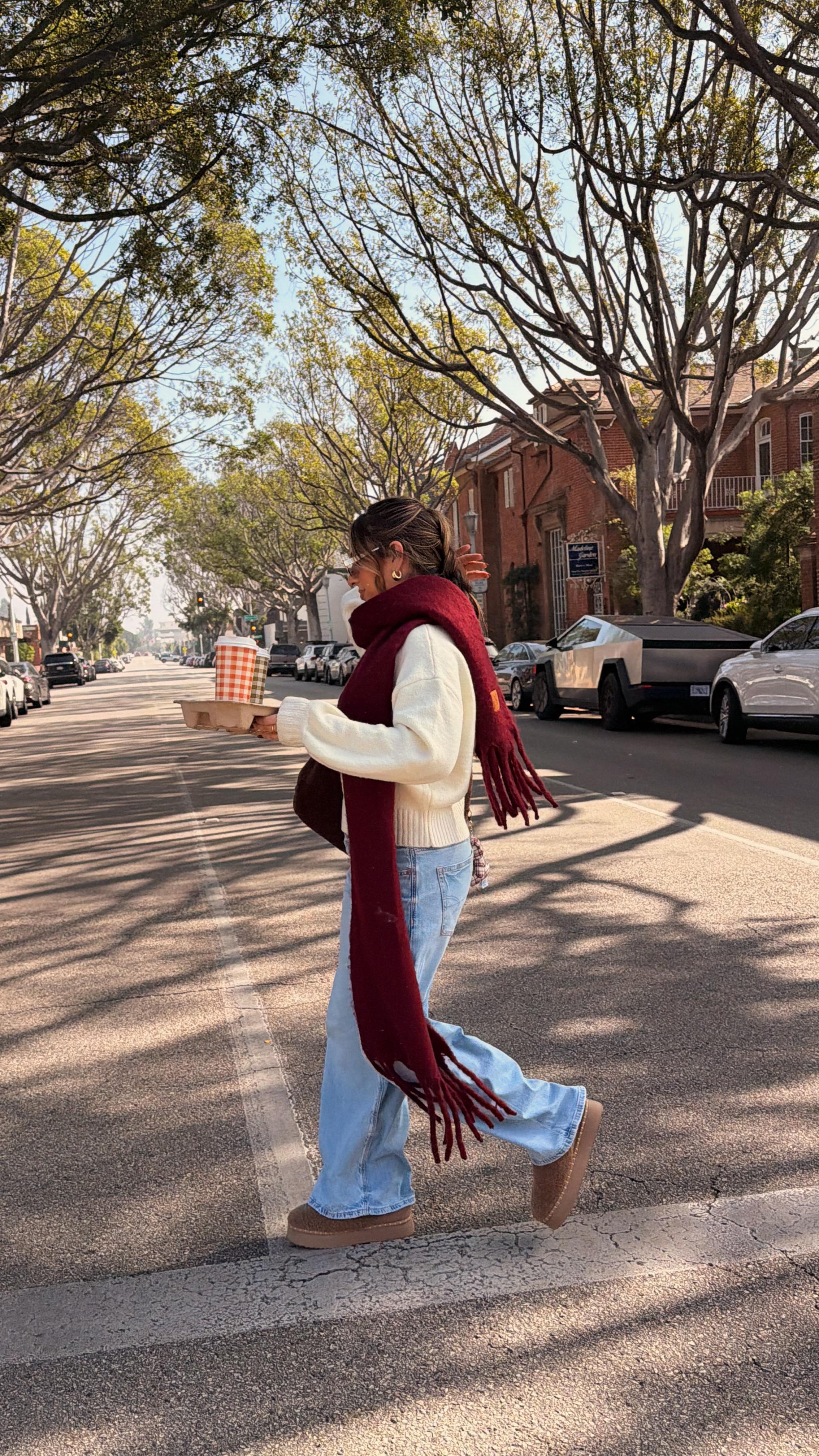 Instagram post by @daniellee_esther for American Eagle. Caption reads: let’s go grab coffee and wear cute outfits 🧸☕️🍂....