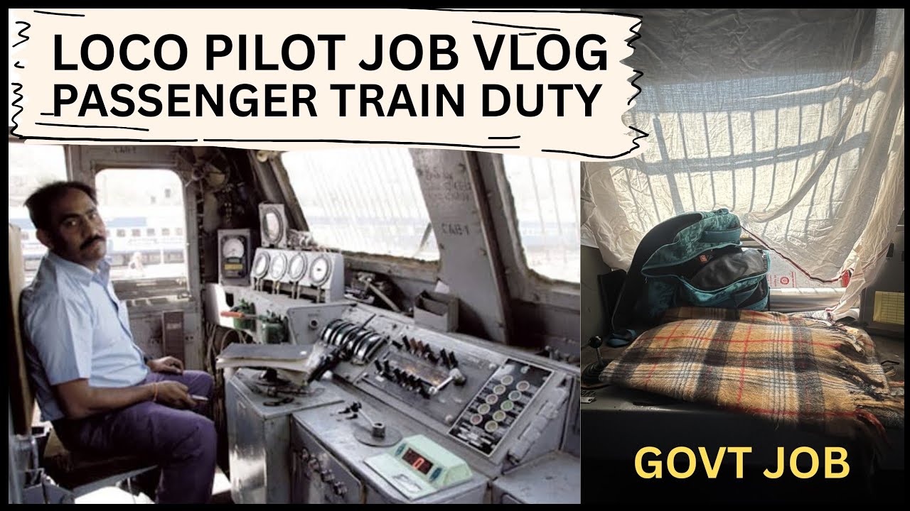 YouTube post by @railwaywalachinku for Testbook. Caption reads: PASSENGER TRAIN DUTY ADVENTURE OF LOCO PILOT IN....