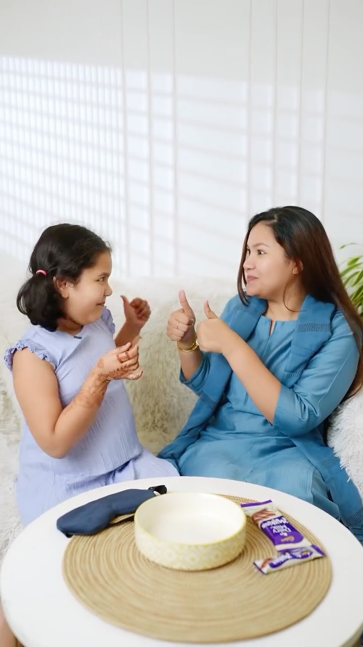 Instagram post by @trishapaul.official for Cadbury Dairy Milk. Caption reads: Twiggy is the biggest food critic in our house,....