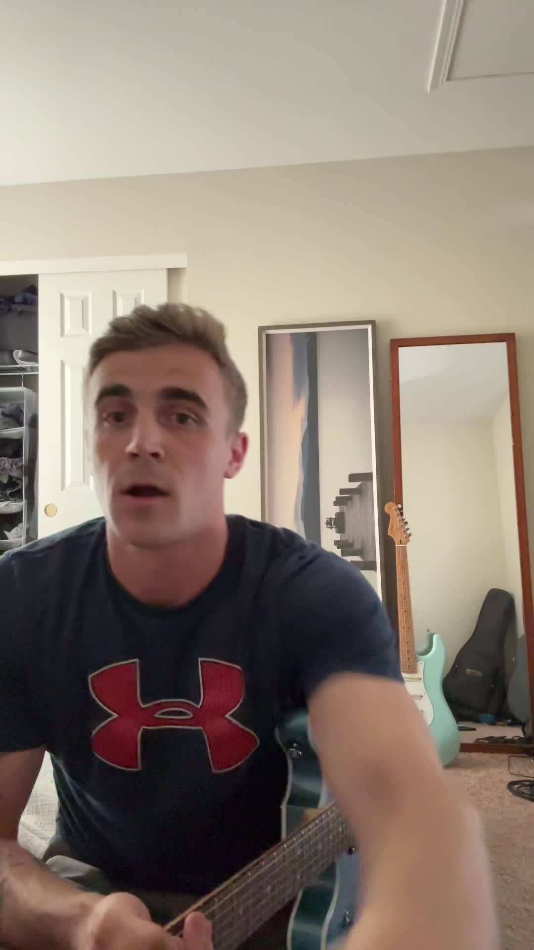 TikTok post by @trevvorb for Fender. Caption reads: I will always be a @Fender guitar player, you can....