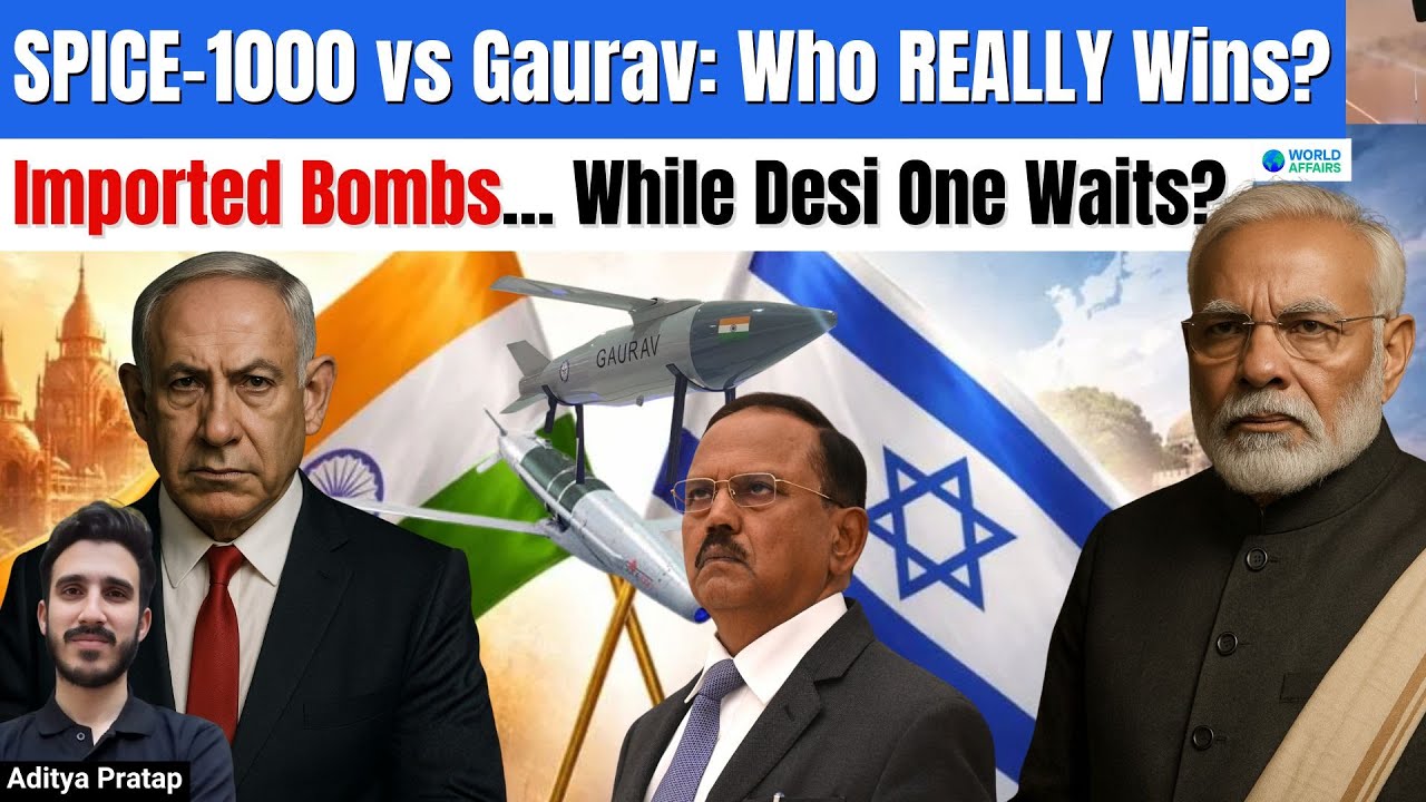 YouTube post by @WorldAffairsUnacademy for Unacademy. Caption reads: India’s SPICE-1000 Purchase: A Strategic....