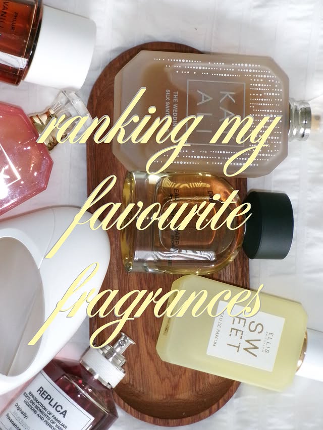 Instagram post by @__bellabeautyy for Commodity Fragrances. Caption reads: My top 10 fragrances ⭐️ *some PR I never share....