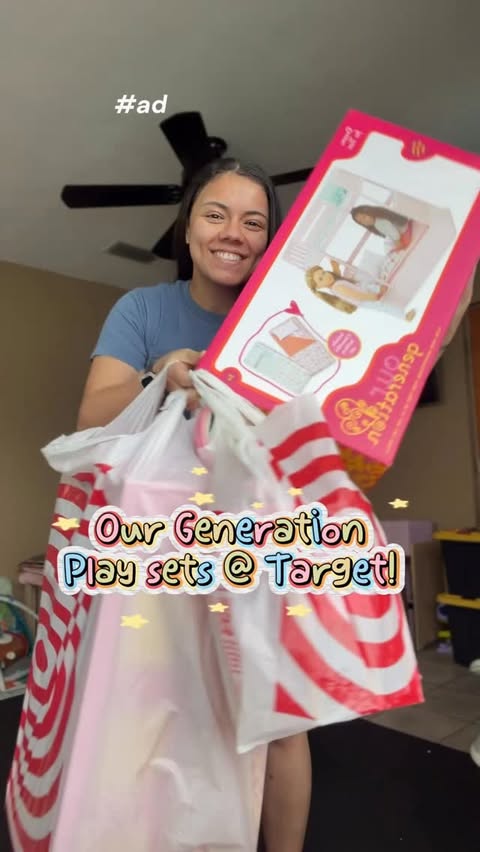 Instagram post by @momsoftampa for Our Generation Dolls. Caption reads: #ad Get ready—these Our Generation sets are packed....