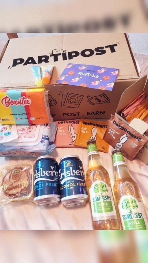 Instagram post by @sam.shaevan for Oatbedient. Caption reads: Partibox is here! Lots of goodies this time round.....