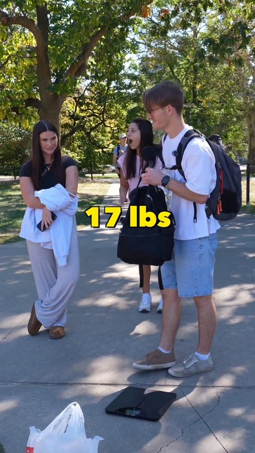 Instagram post by @wyatteiden for Kwik Trip. Caption reads: Who has the heaviest backpack at Penn State?....