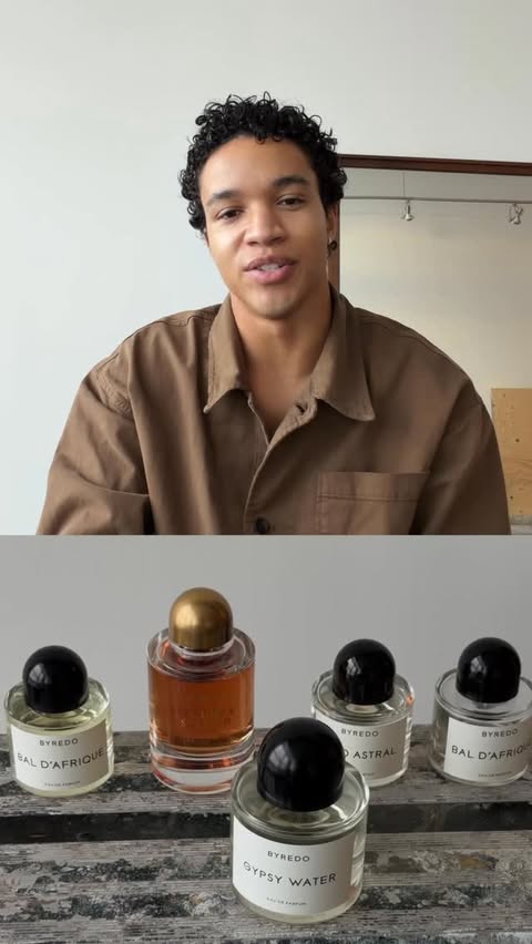 Instagram post by @emmanuel.uddenberg for BYREDO. Caption reads: [...] fragrances a lot, but there are a few Byredo....