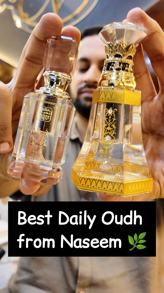Instagram post by @naazperfumes for Naseem Perfume. Caption reads: [...] the new Dehnal Oud Hindi from Naseem....