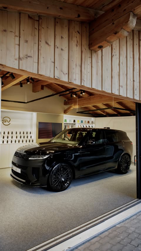 Instagram post by @cybernelics for Land Rover. Caption reads: Range Rover Sport SV Black, unveiled in the alpine....
