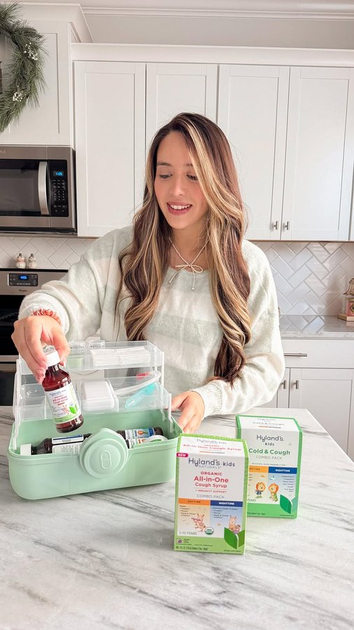 Instagram post by @karinaalyza for Hyland's Naturals. Caption reads: [...] day caddy. I always like to keep....