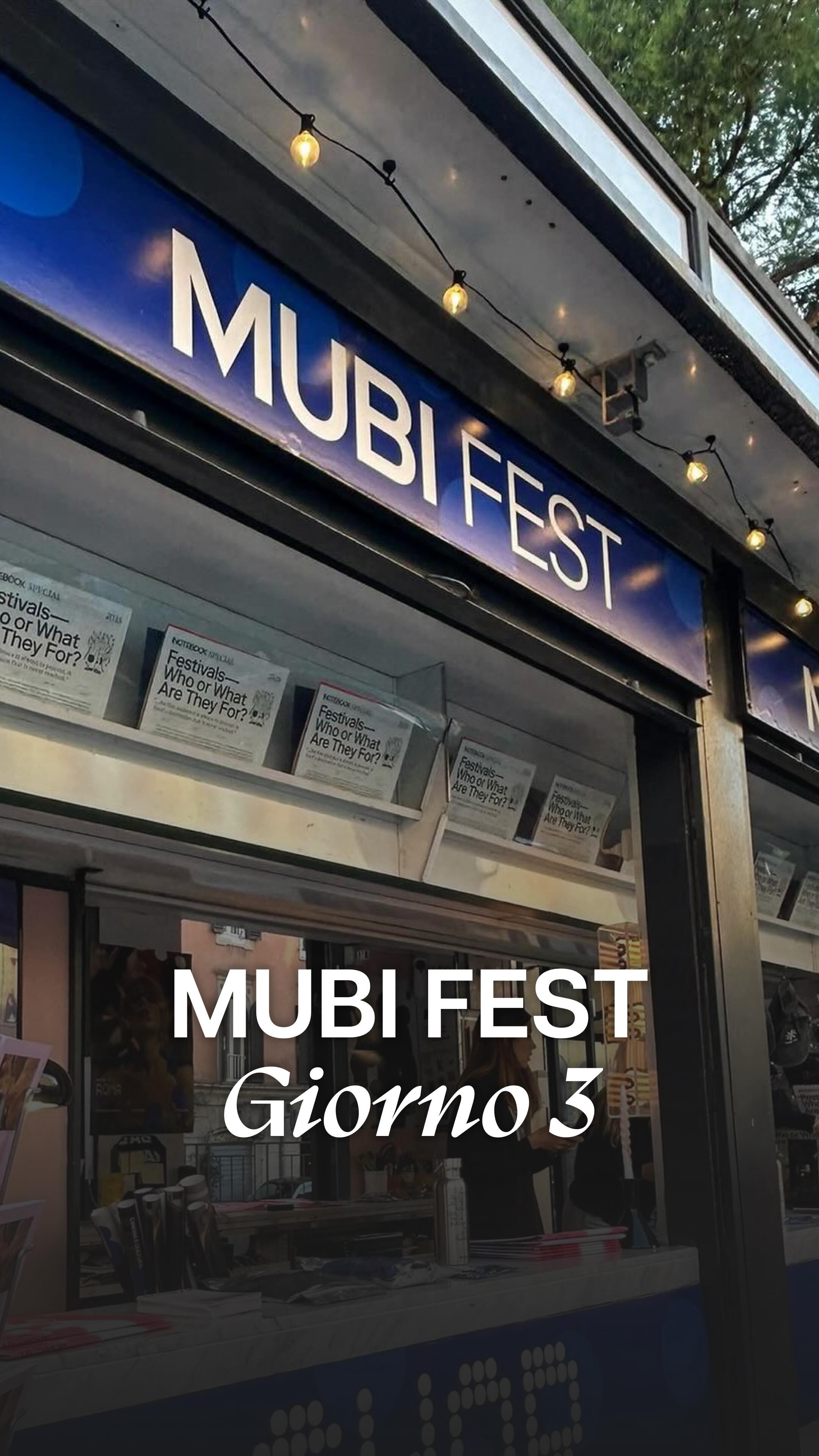 Instagram post by @deerwaves for MUBI. Caption reads: Quiz su musica e cinema dal MUBI FEST: tu quante....