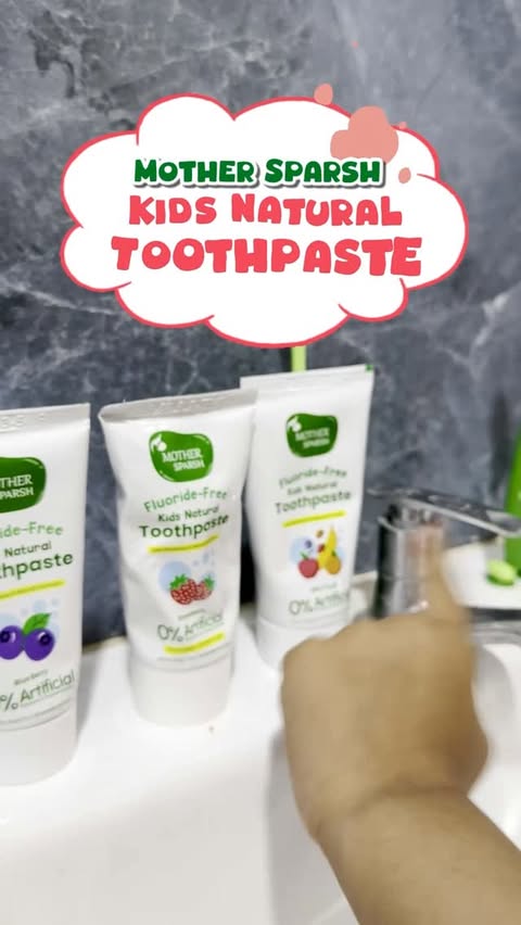 Instagram post by @world_of_jessica_ for Mother Sparsh. Caption reads: [...] We tried the kids toothpaste from....