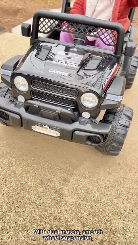 Instagram post by @qbrainusa for Garvee. Caption reads: We just unboxed the Garvee 12V Electric Ride On....