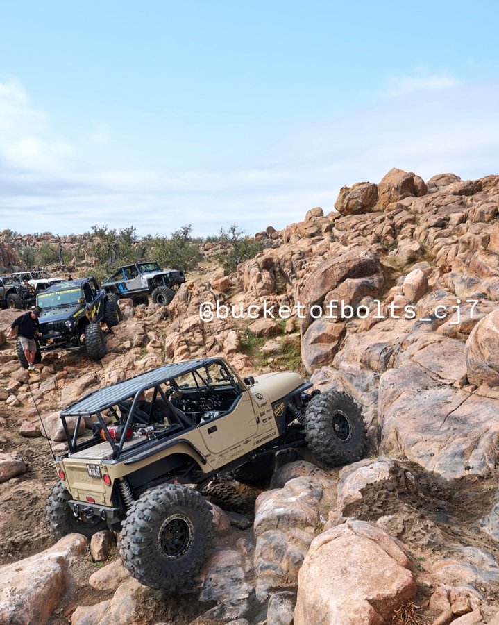 Instagram post by @bucketofbolts_cj7 for Motobilt. Caption reads: Where’s Waldo? 

Team  @therockstargarage 
 ....