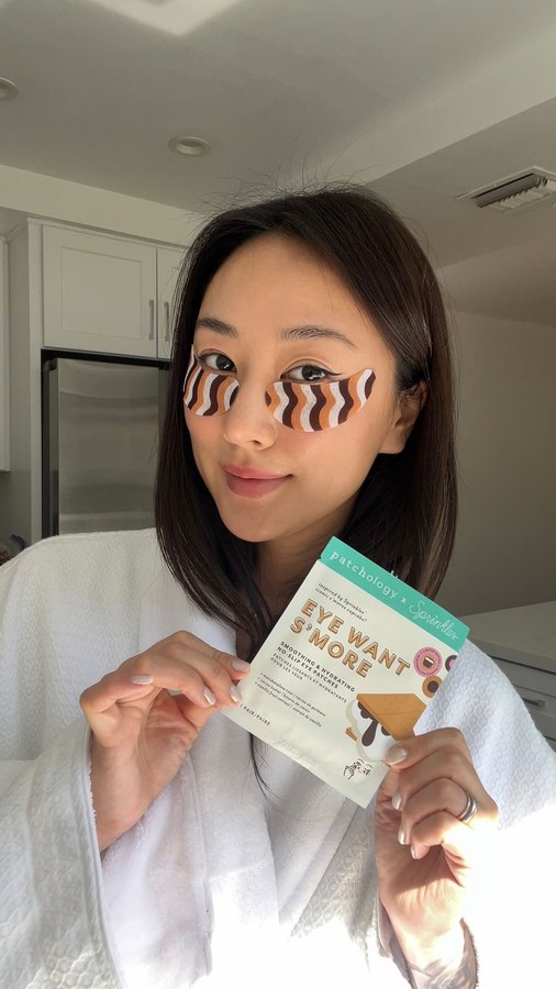 Instagram post by @imshannonwu for Patchology. Caption reads: @patchology x @sprinklescupcakes is the sweetest....