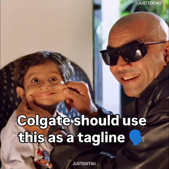 Instagram post by @justedit4u for Colgate Inn. Caption reads: Roz isstemaal krta hai Colgate, Ding Dong!

The....