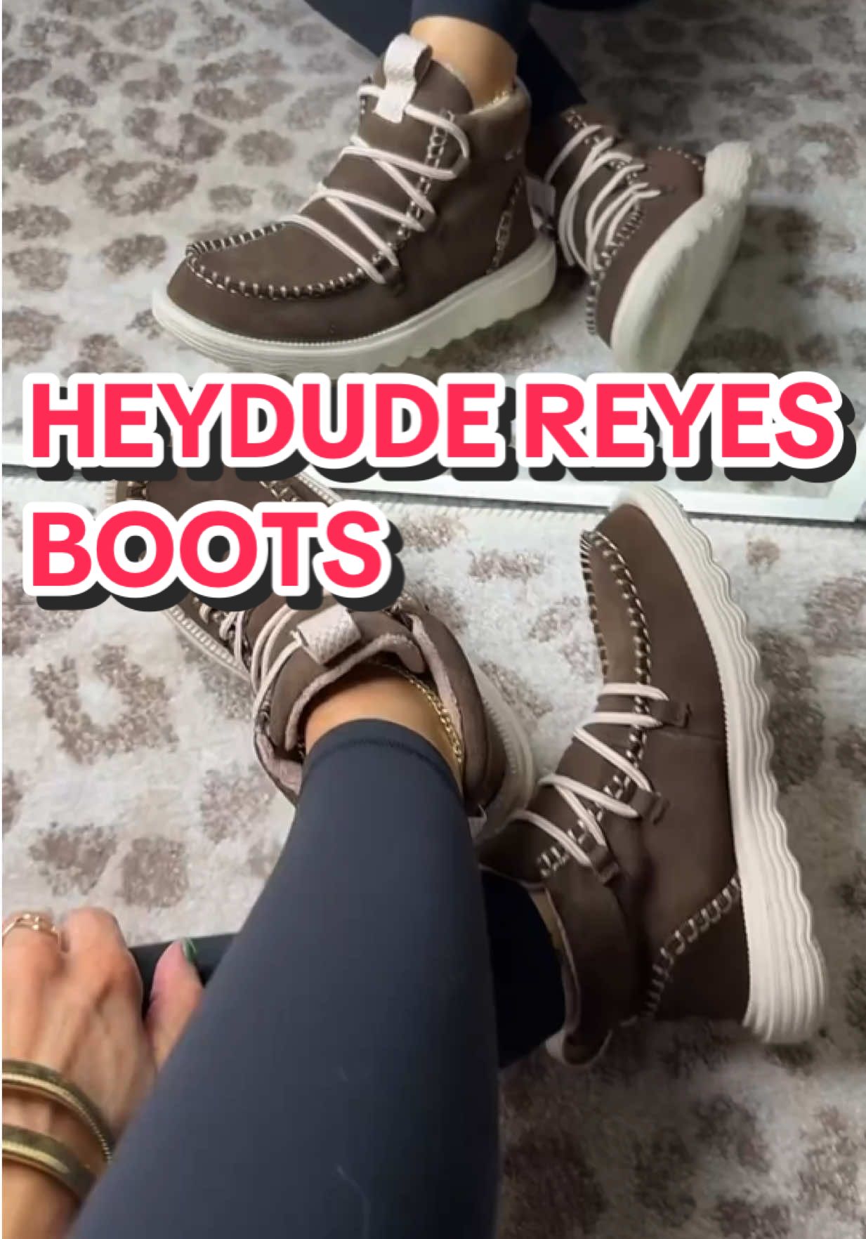 TikTok post by @lifeof.brandi for HEYDUDE shoes. Caption reads: True to size or if inbetween, I’d size down!....