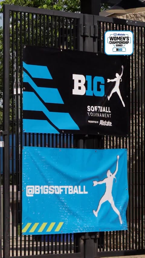 Instagram post by @b1gsoftball for Allstate. Caption reads: [...] Who’s going to take home the B1G 🏆 ?....