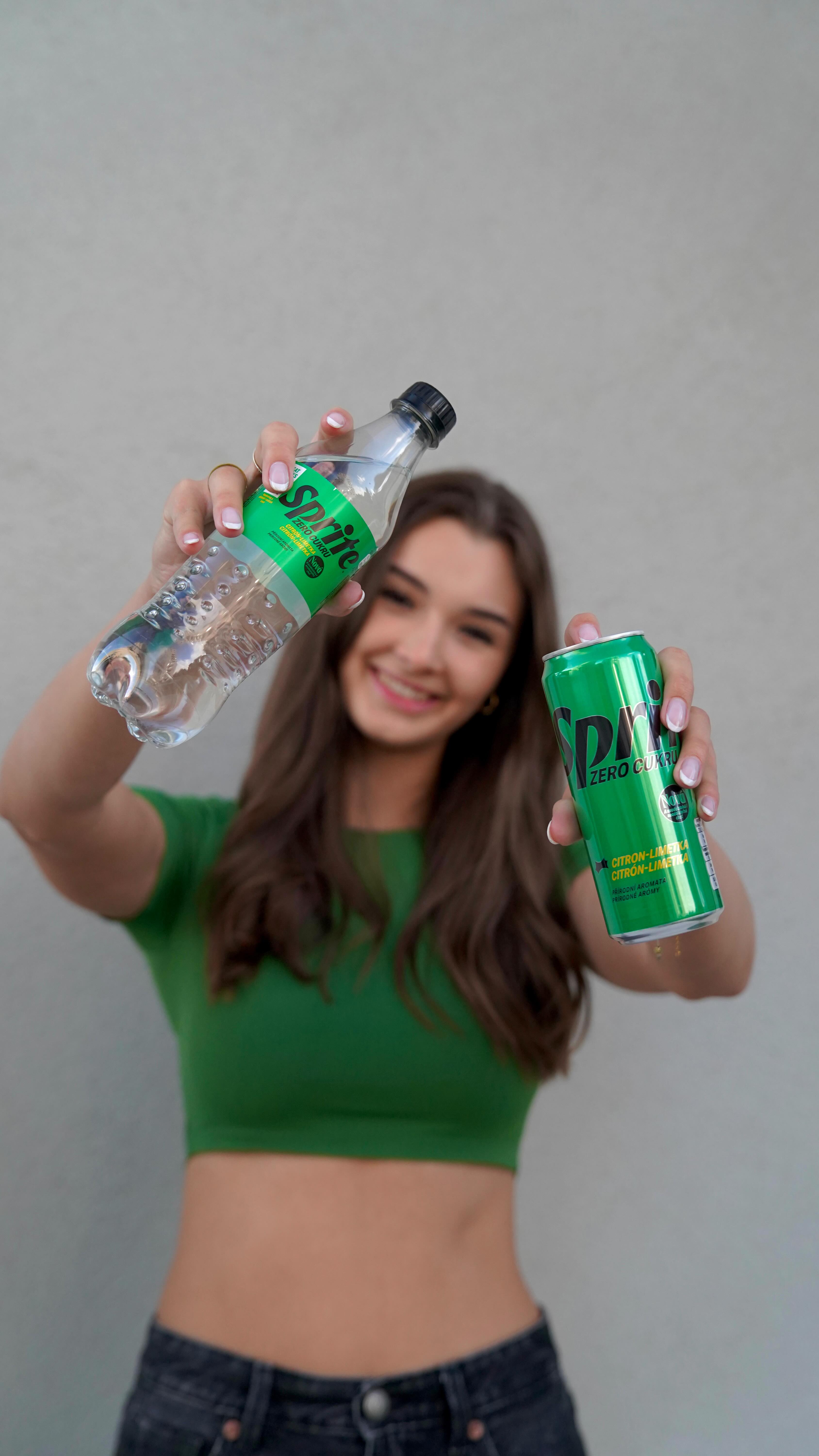 Instagram post by @anna.klobouckova for Sprite. Caption reads: Sprite Zero – stejná osvěžující chuť, žádný cukr.....