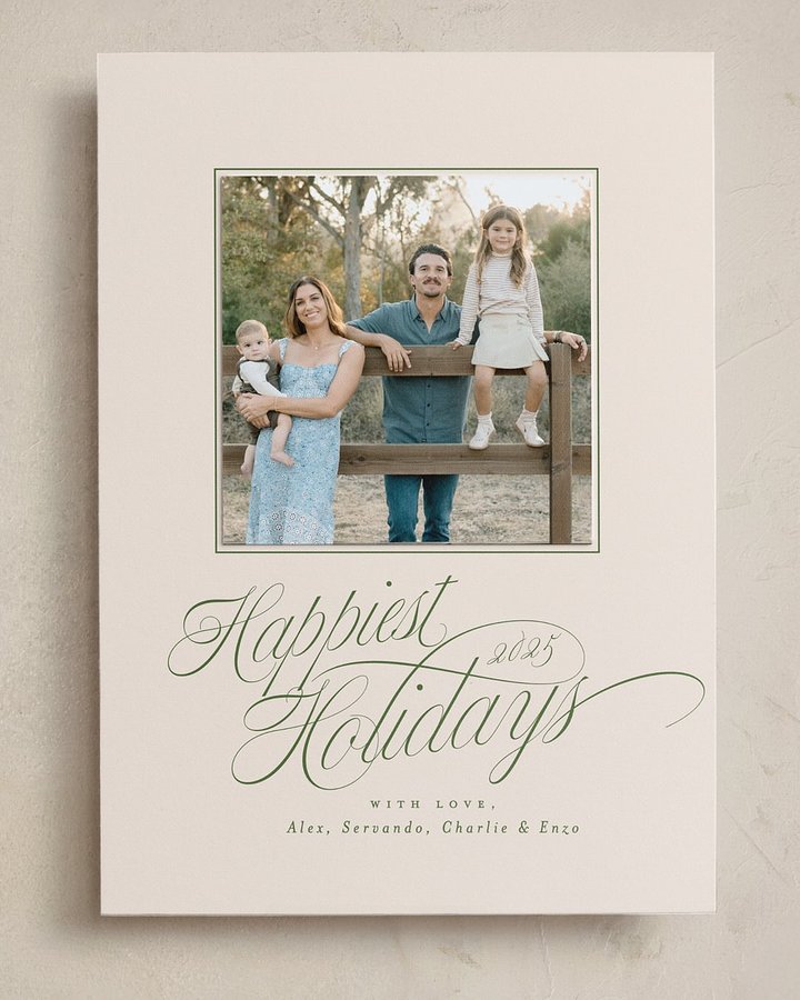 Instagram post by @alexmorgan13 for Minted. Caption reads: The holidays feel extra special this year ✨....