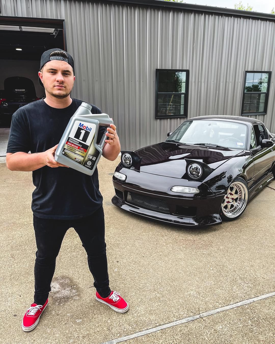 Instagram post by @evanshanks for O'Reilly Auto Parts. Caption reads: #ad It’s important to use the right oils for your....