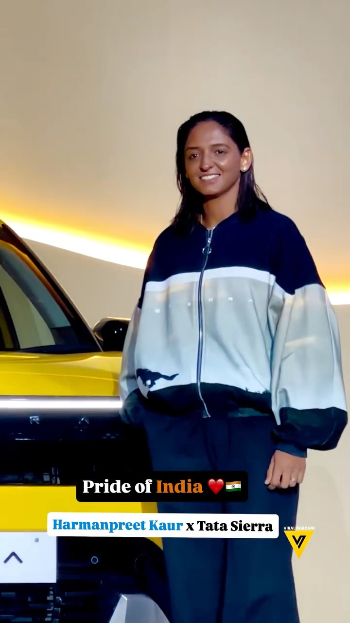 Instagram post by @viralbhayani for Tata Motors. Caption reads: At the Tata Motors Harmanpreet Kaur stole the show....