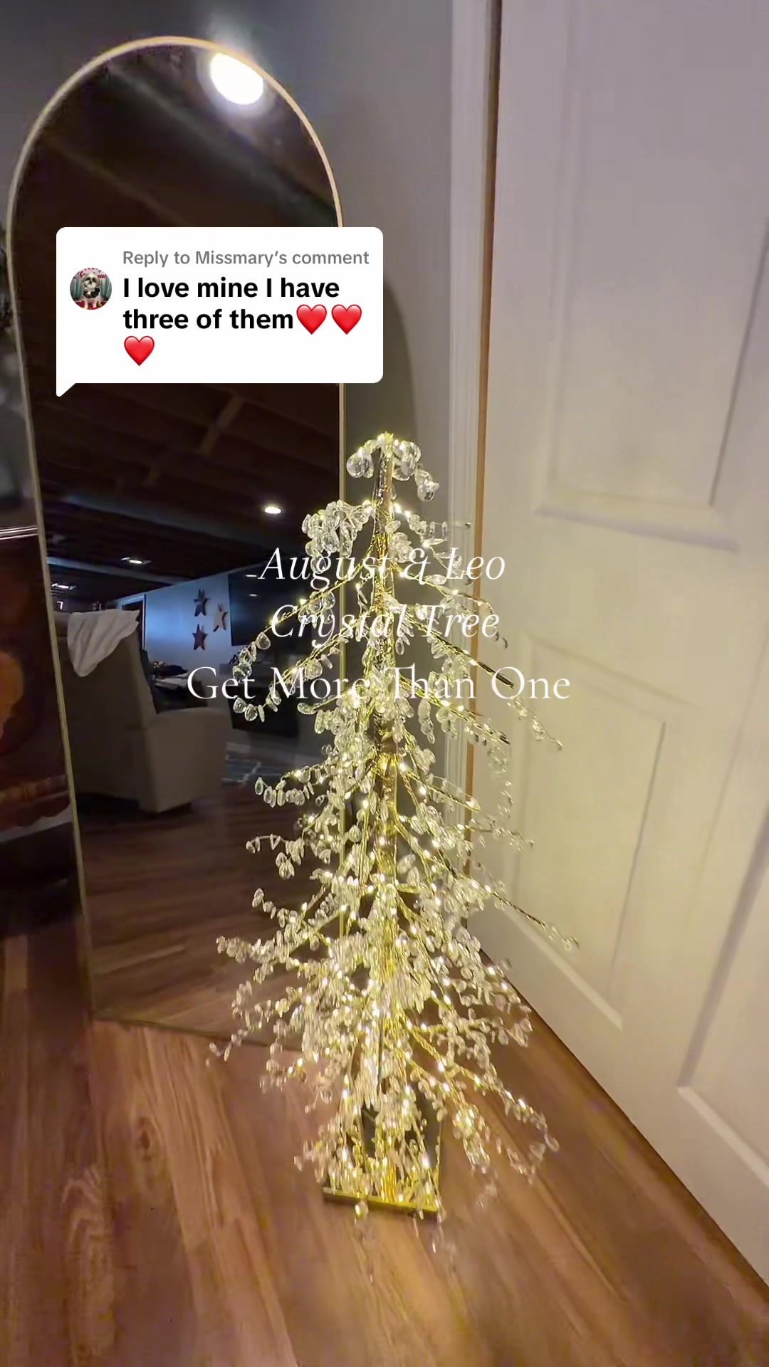 TikTok post by @iamsarahtonin for HSN. Caption reads: [...] #crystaltree #tiktokshopcreatorpicks @HSN,....