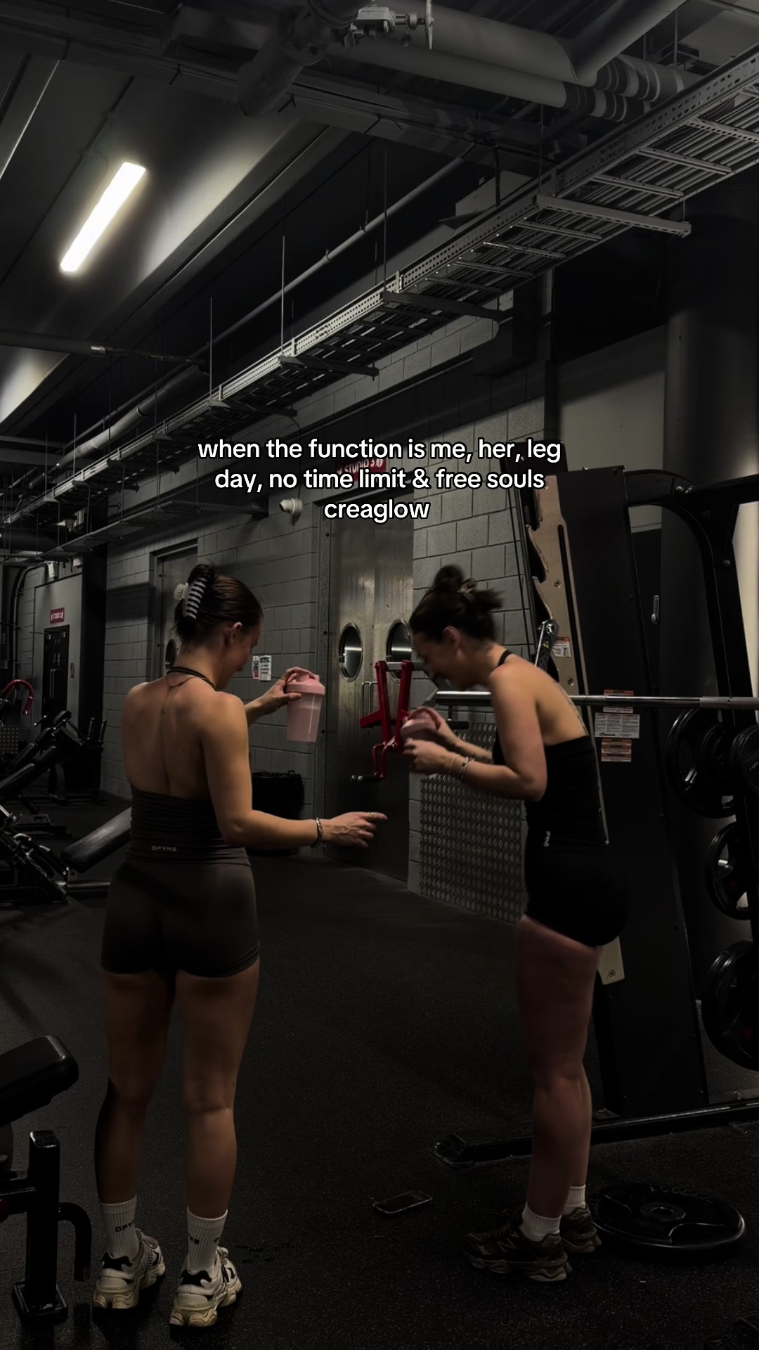 TikTok post by @lucefowdon for Free Soul. Caption reads: name a better combo @Free Soul ✨ #gymgirls....