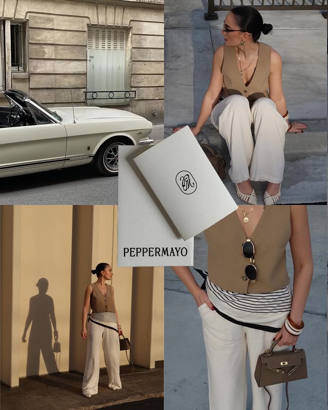 Instagram post by @theandragram for PEPPERMAYO. Caption reads: ad| @peppermayo #peppermayo #outfitinspo [...].