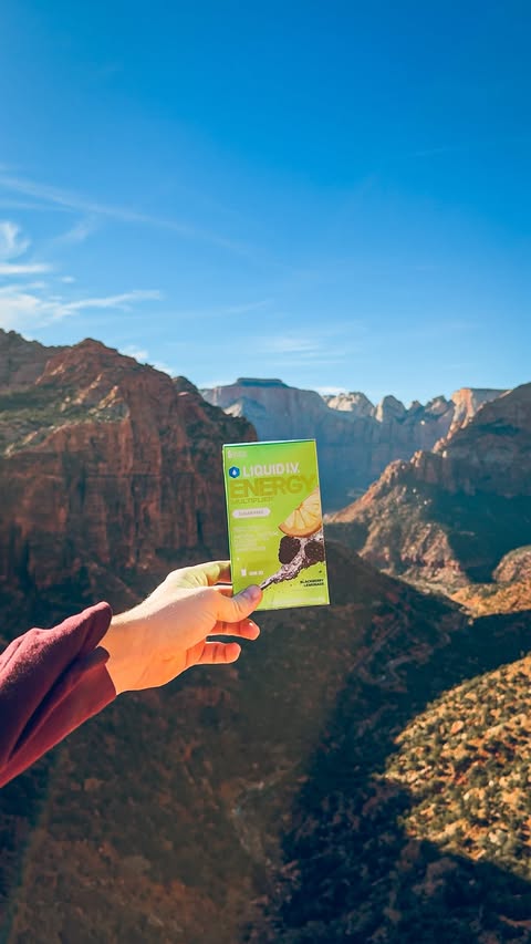 Instagram post by @hollandcouple for Liquid IV. Caption reads: #LiquidIVPartner What an amazing, tiring trip this....