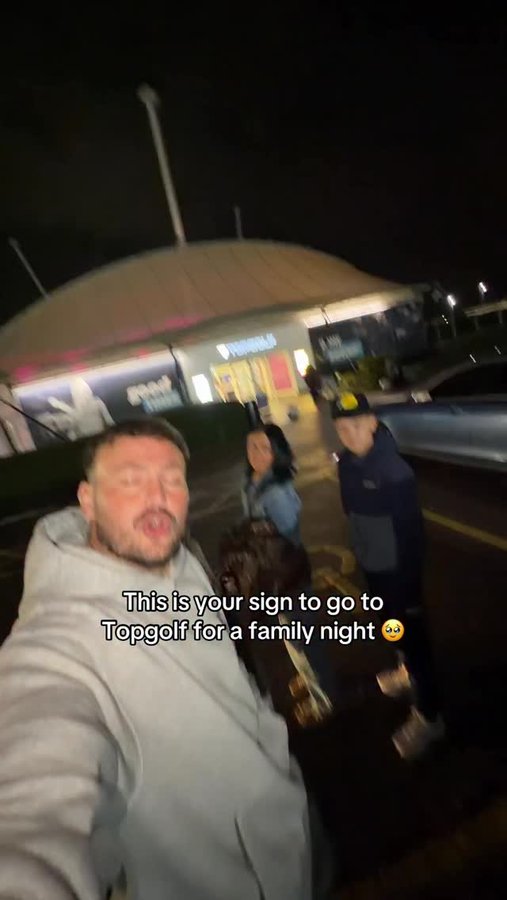 Instagram post by @thecolesofficial for Topgolf. Caption reads: #AD We had the best night at Topgolf, would HIGHLY....