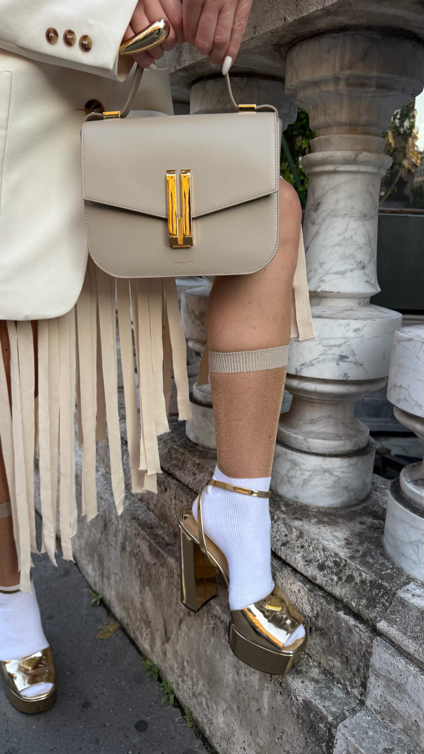 Instagram post by @fashion.style.iryna for Nanushka. Caption reads: [...] Scan…

Dress: @sandroparis 
Jacket:....