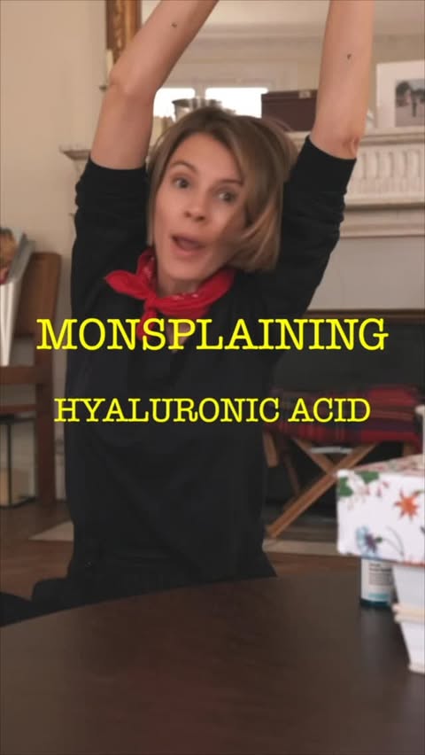 Instagram post by @monicaainleydlv for Aroma-Zone. Caption reads: What even is H-Y-A-L-U-R-O-N-I-C acid? 
(AKA:🇫🇷....