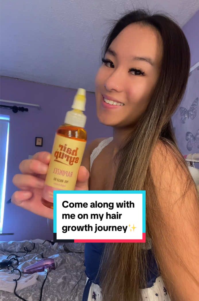 TikTok post by @leahflynner for Hair Syrup. Caption reads: I’ve heard AMAZING things about this hair syrup....