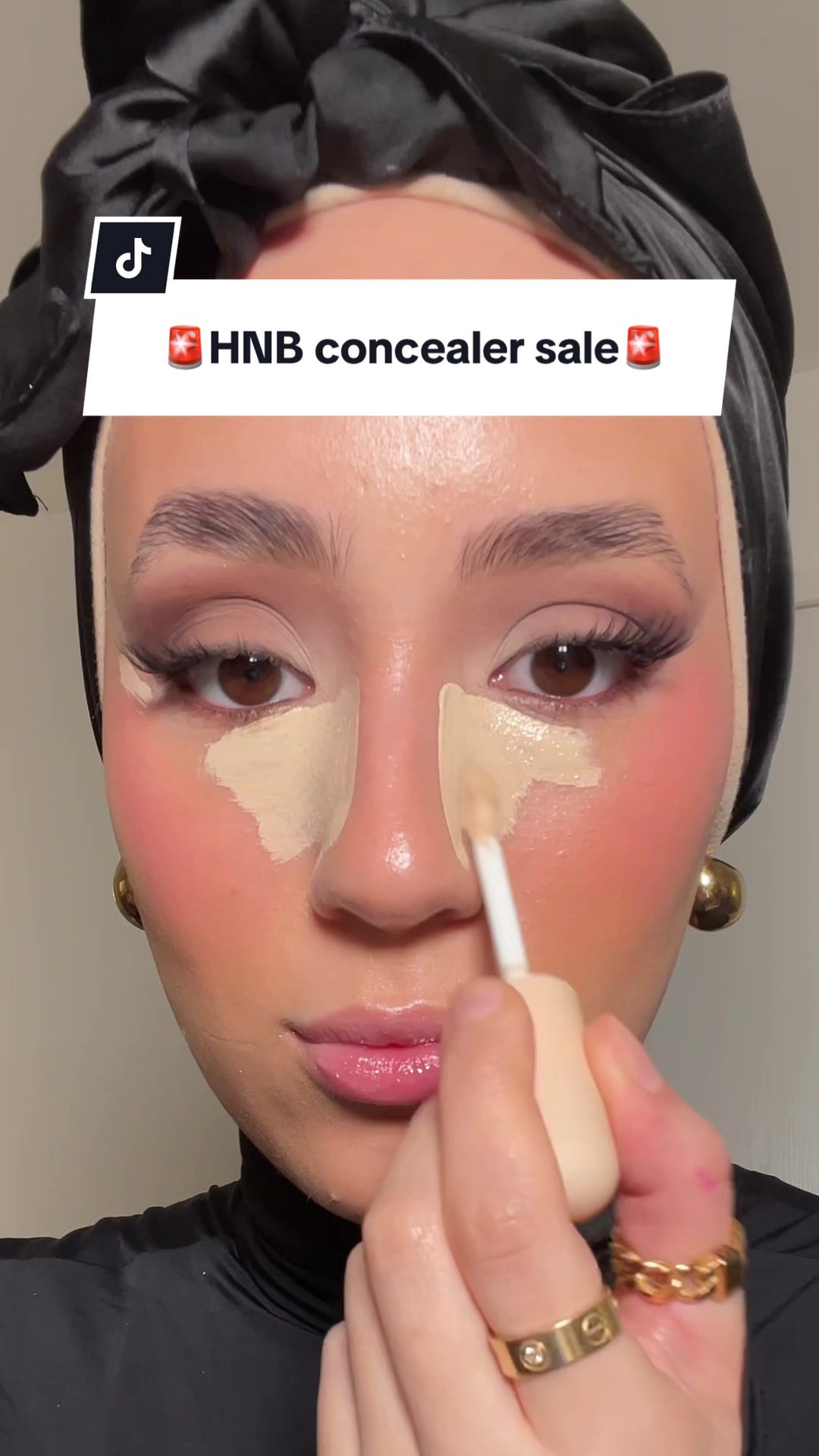 TikTok post by @_prinoora for HNB Cosmetics. Caption reads: These Black Friday deals are insane, one of my....