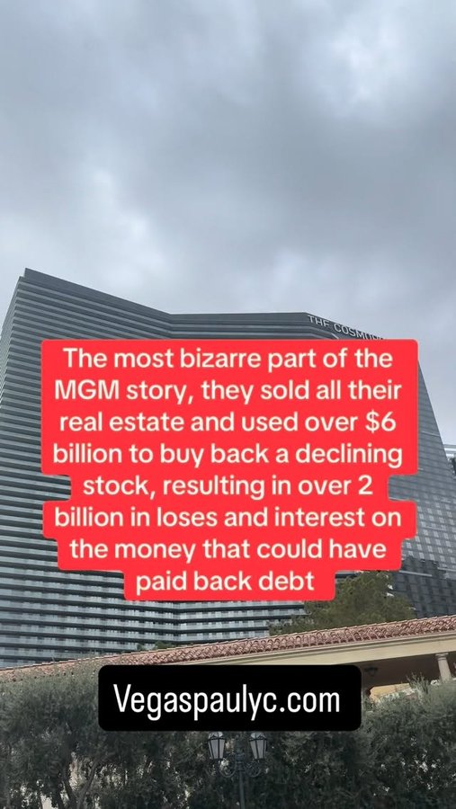 Instagram post by @casinocompwallet for MGM Resorts. Caption reads: The @mgmresortsintl financial management seems....