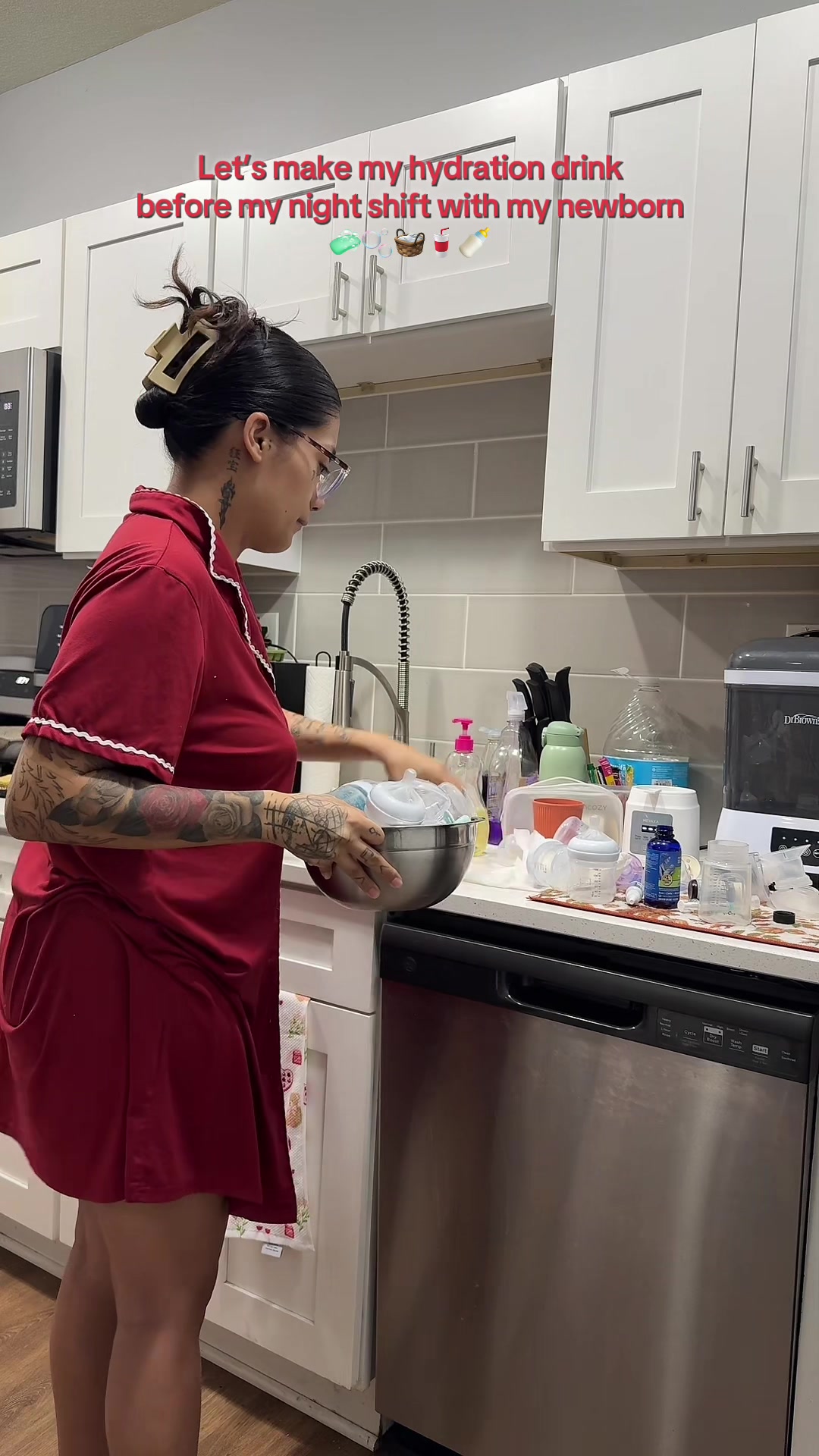 TikTok post by @athenaadreww for IQBAR. Caption reads: [...] before we start cleaning 🧼 These @SHOP....