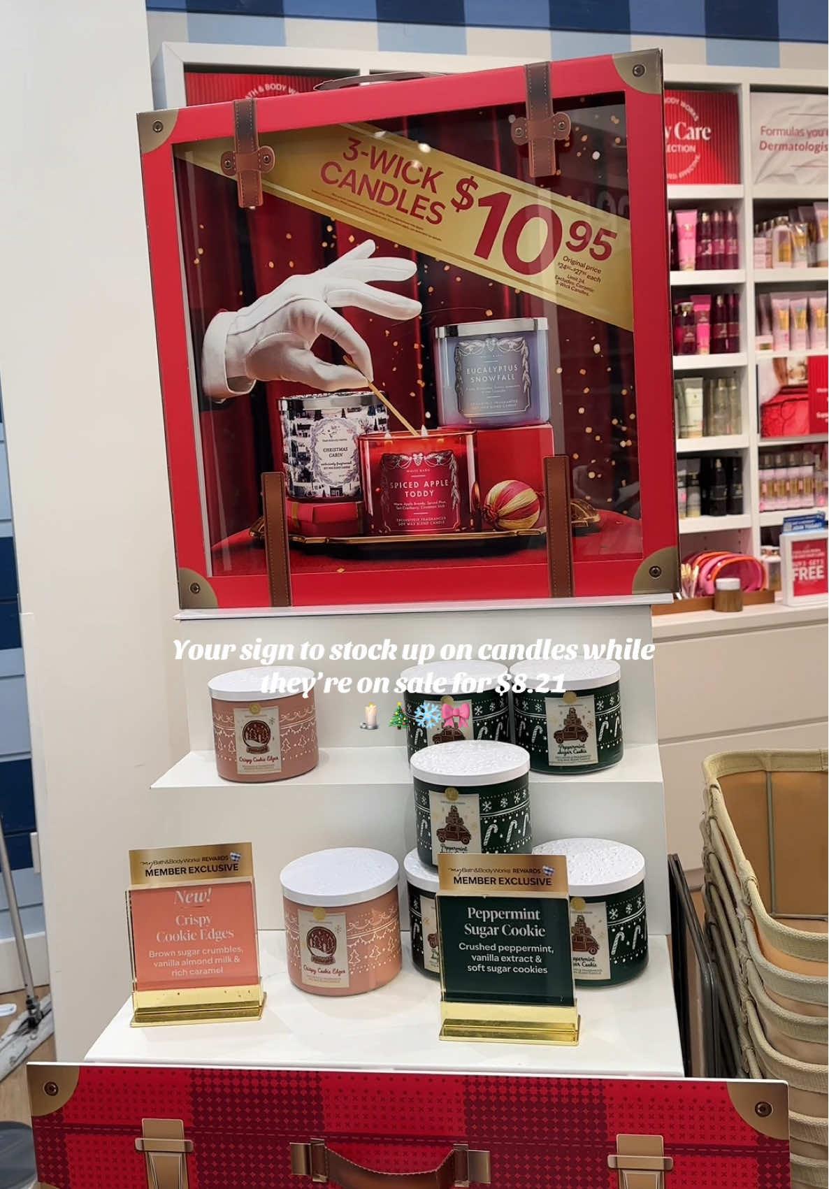TikTok post by @misheawilson for Bath & Body Works. Caption reads: Run! @Bath & Body Works Candles are on sale for....