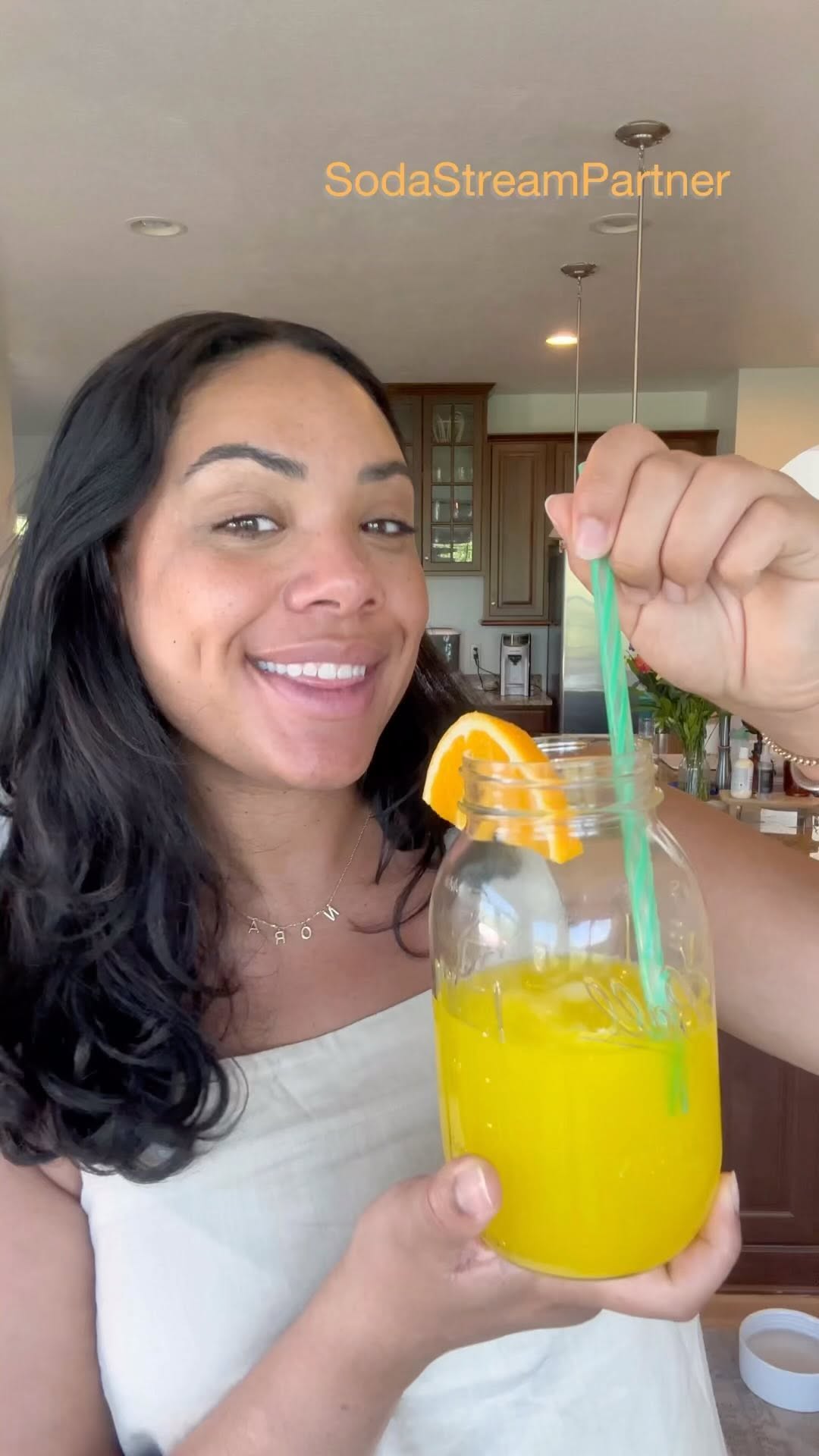 Instagram post by @demischweers for SodaStream. Caption reads: Summer drink idea 🍹Put my own twist on the MTN....