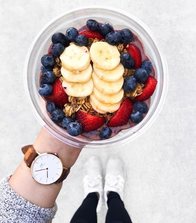 Instagram post by @feedmeimei for Foodie Tribe. Caption reads: I basically need to eat açaí bowls all week to....