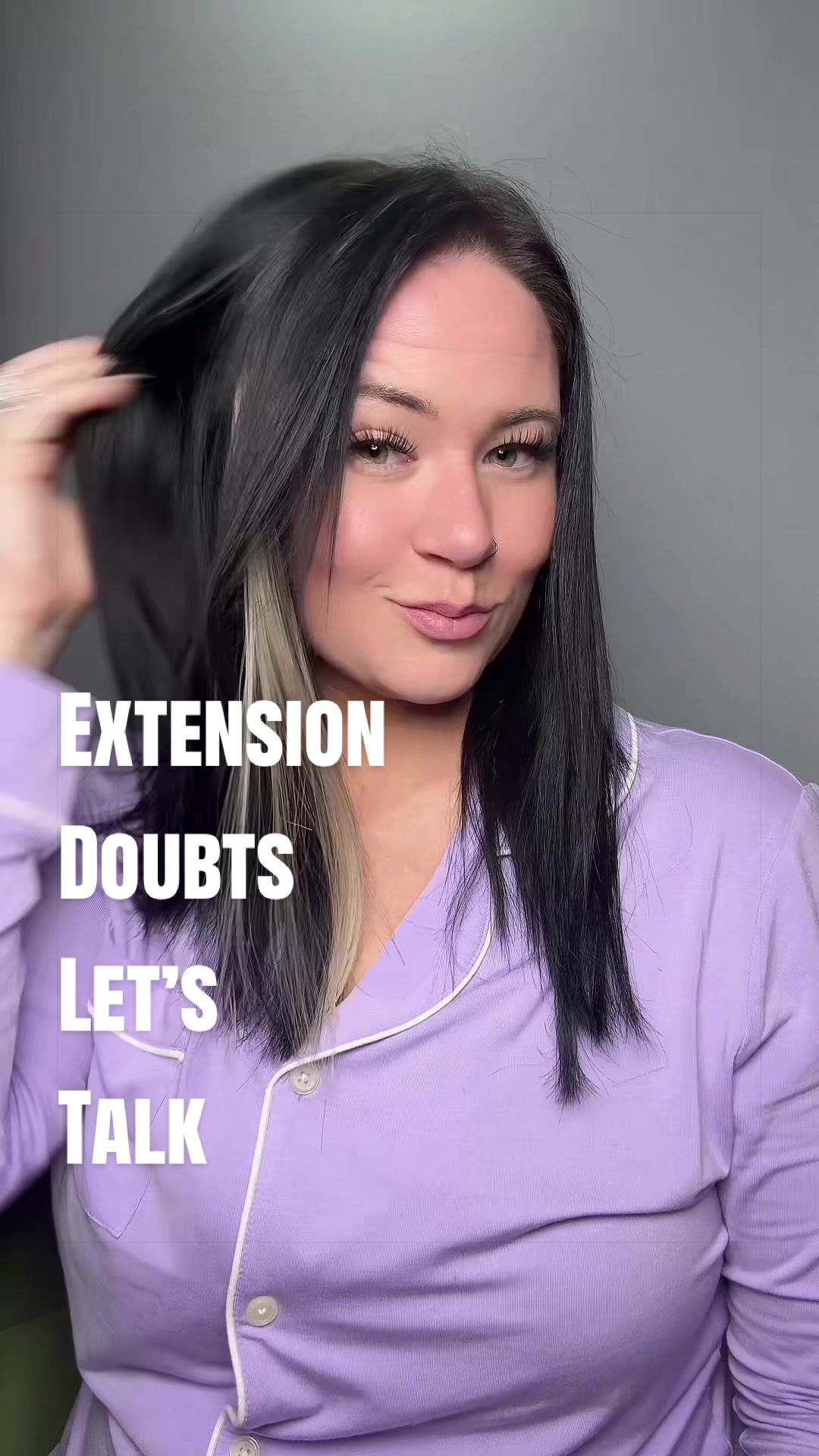 TikTok post by @heatherstyles35 for Laavoo Hair (official). Caption reads: All the questions I had before getting extensions…....