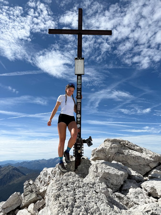 Instagram post by @magdalenafrenner for Visit Trentino. Caption reads: Some highlights from today’s Stage 5 of Dolomites....