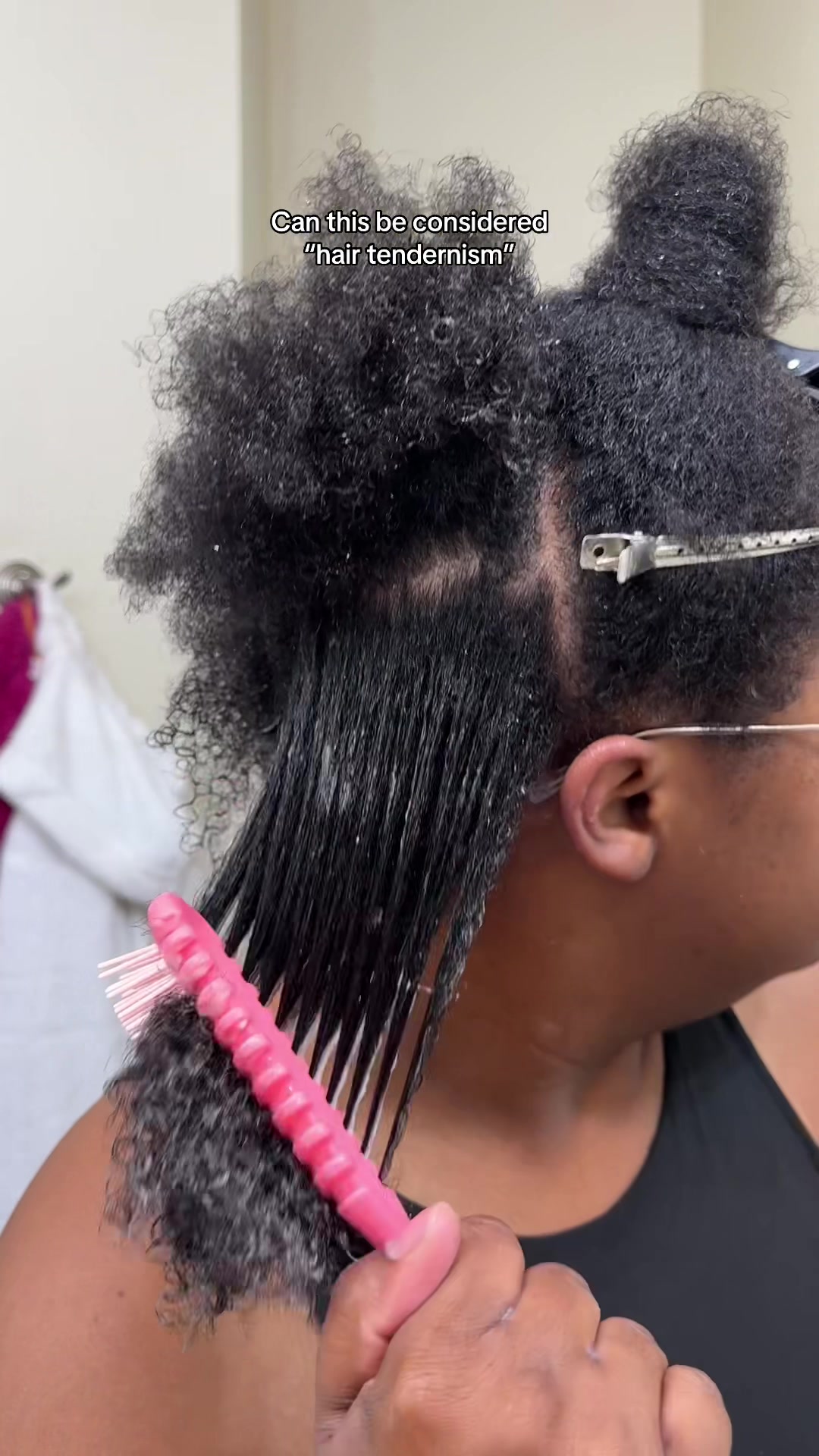 TikTok post by @unaesthetically_ash for FHI Heat. Caption reads: [...] to call this hair tendernism 🤪😅😝 @FHI....