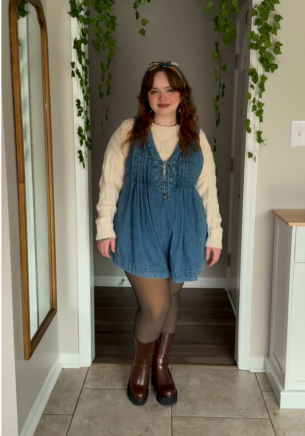 TikTok post by @aleya.stewart for SWEET MAYHEM. Caption reads: [...] shop romper: @Free People tights: @SWEET....