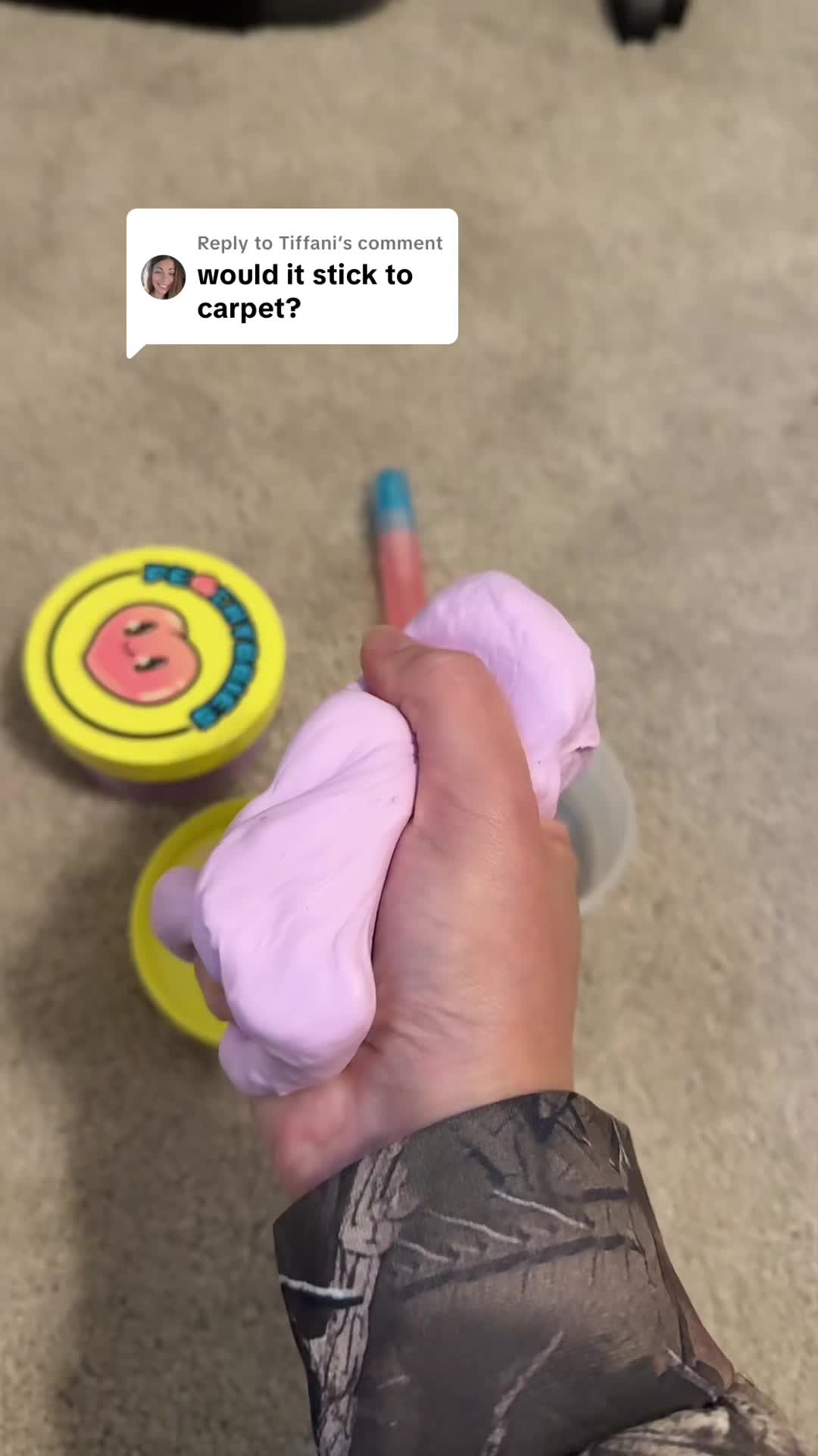 TikTok post by @brittanyskeans1221 for Peachybbies. Caption reads: [...] favorite brand! #slime #cloudslime....