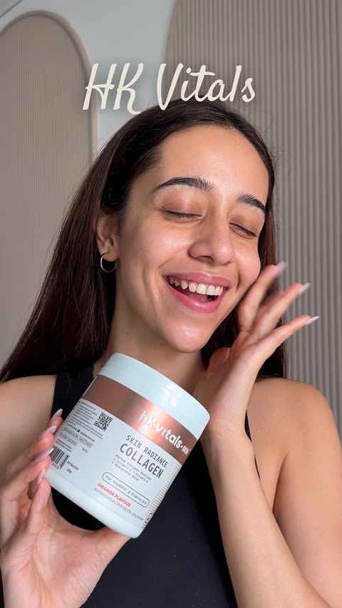 Instagram post by @glowupwithferiyal for HK Vitals. Caption reads: [...] jaata hai! 💙 Main trust karti hoon....